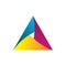 Creative color pyramid triangle logo design