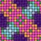 Creative colorful abstract mosaic seamless regular pattern in vivid purple pink orange green blue shades