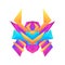 Creative colorful gradient samurai vector logo concept design template