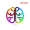 Creative colorful left brain and right brain Idea concept background.