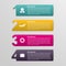 Creative colorful numbered infographic in the form of ribbons. Design element.