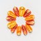 Creative colorful paprika circle frame on white background