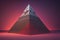 Creative and colorful pyramid on a solid color background. ai generative