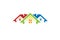 Creative Colorful Three Houses Logo design illustration