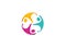 Creative Colorful Three People Logo