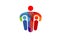 Creative Colorful Three Persons Parent Children Logo