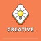 Creative colour icon with light bulb