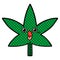 A creative comic book style cartoon marijuana leaf