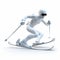 Creative Commons 3d Model: White And Silver Skier Going Downhill