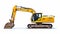 Creative Commons Attribution: Large Yellow Excavator On White Background