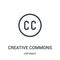 creative commons icon vector from copyright collection. Thin line creative commons outline icon vector illustration