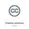 Creative commons outline vector icon. Thin line black creative commons icon, flat vector simple element illustration from editable