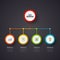 Creative concept for dark infographic. Business data visualization. Abstract circle elements of graph, diagram with 5