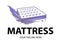 Creative concept logo of hybrid mattress. Twin Mattress emblem