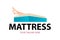 Creative concept logo of hybrid mattress. Twin Mattress emblem