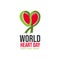 Creative concept of world heart day ribbon vector image