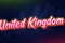 Creative Country Name United Kingdom text design