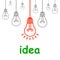 Creative creation ideas bulb, new idea - vector