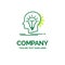 creative, creativity, head, idea, thinking Flat Business Logo te