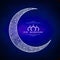Creative crescent moon for Eid festival celebration.