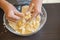 Creative Culinary Fun: Kid\'s Hands Crafting Raw Shortcrust for Mini Tarts