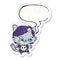 A creative cute cartoon tough cat girl and speech bubble distressed sticker