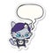 A creative cute cartoon tough cat girl and speech bubble sticker