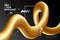 Creative design 3d flow golden shape design