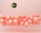 Creative design outstanding balloon watermelon floating on pastel pink background. minimal idea food and fruit concept