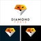 Creative diamond with fox logo concept, head fox in diamond logo design illustration modern vector icon