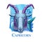 Creative digital illustration of astrological sign Capricorn. Tenth of twelve signs in zodiac. Horoscope earth element