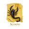 Creative digital illustration of astrological sign Scorpio. Eighth of twelve signs in zodiac. Horoscope water element