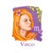 Creative digital illustration of astrological sign Virgo. Sixth of twelve signs in zodiac. Horoscope earth element. Logo