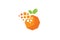 Creative Digital Pixel Orange Fruit Logo Design Symbol Vector Illustration