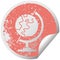 A creative distressed circular peeling sticker symbol world globe
