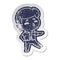 A creative distressed old sticker kawaii 1950 cute boy