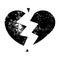 A creative distressed symbol broken heart