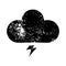 A creative distressed symbol thunder cloud