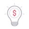 Creative dollar thin line color vector icon