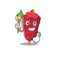 A creative doner kebab artist mascot design style paint with a brush
