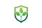 Creative Eco Leaves Plant Shield Logo Design Symbol Vector Illustration