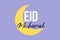Creative Eid Mubarak wishing vector background design. Flat design for holy eid festival. Moon symbol.