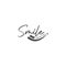 Creative and elegant of line art letter TOOTH BRUSH smile dental logo concept