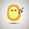 Creative emoji smiley face singing.