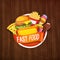 Creative Fast Food Sticker design.
