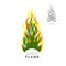 Creative fire flame logo design concept