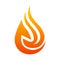 Creative fire logo with tongues of flame. Icon illustration for design - vector