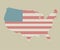 Creative flag USA made colorful dots, map America
