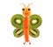 Creative food concept. Funny little butterfly made of fruits and