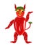 Creative food concept. Funny little devil made of chili peppers